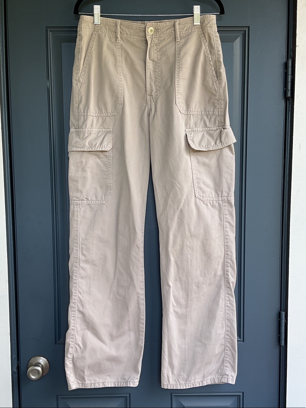 Zara Women’s Beige Cargo Boot-Cut Pants, Size 6